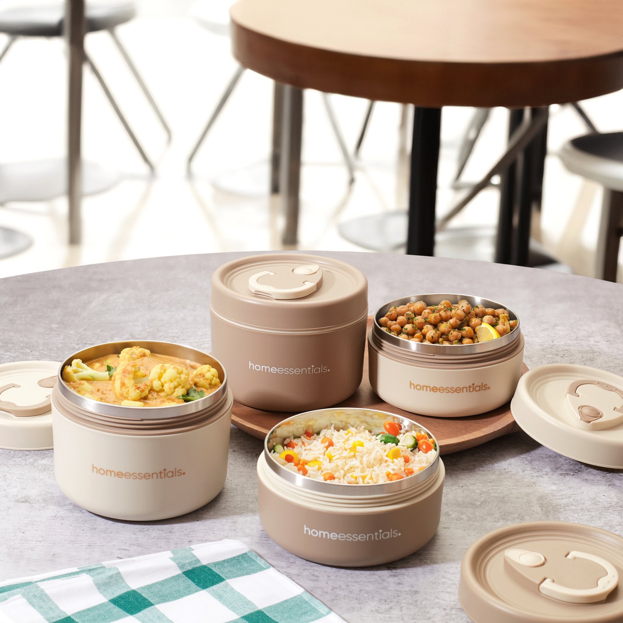 4 Pcs Portable Insulated Lunch Container Set with Bag